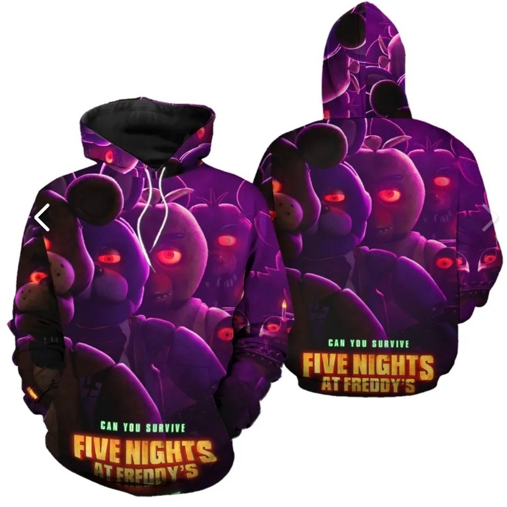 Five Nights At Freddy's Hoodie, Horror 3D Hoodie,
Kids | Unisex | Youth | XL